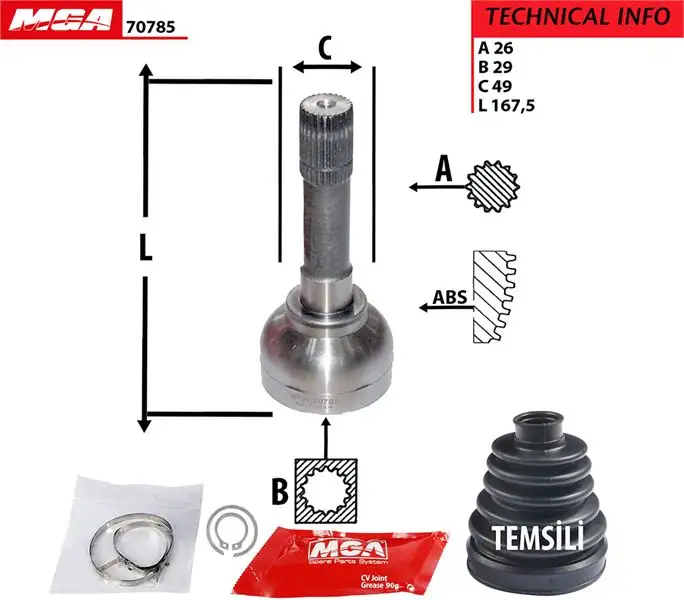 MGA 70785 Aks Kafası (Dış) 4410184A00