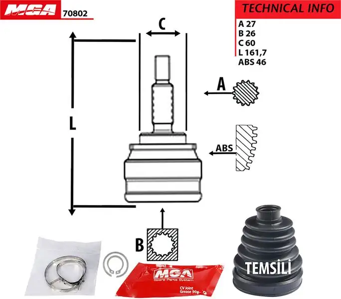 MGA 70802 Aks Kafası (Dış) 495911H312