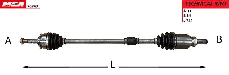 MGA 70843 Ön Aks (Sağ) 13334702