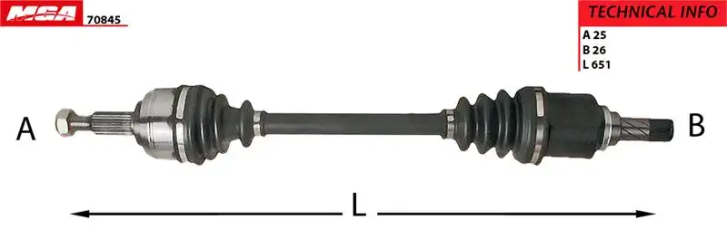 MGA 70845 Ön Aks (Sol) 391011406R