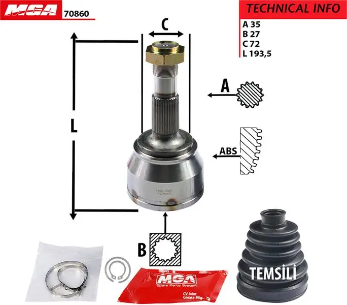 MGA 70860 Aks Kafası (Dış) 46308483