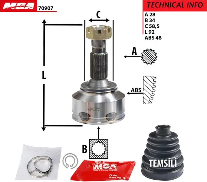 MGA 70907 Aks Kafası (Dış) 3273EG
