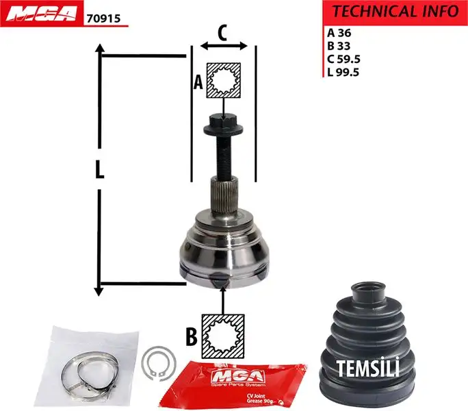 MGA 70915 Aks Kafası (Dış) 5M0498099