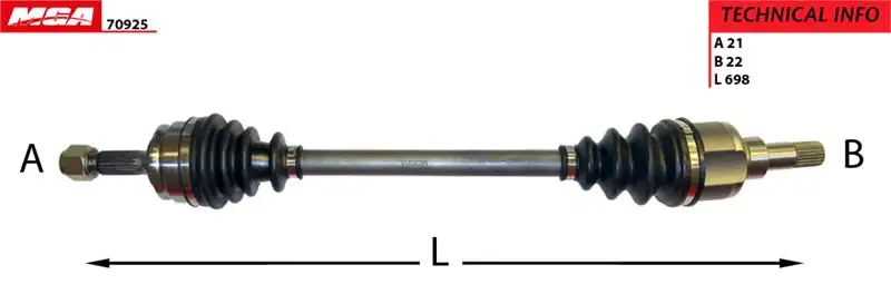 MGA 70925 Ön Aks (Sol) 9803966280