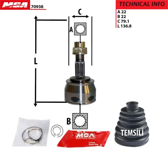 MGA 70938 Aks Kafası (Dış) 46308538