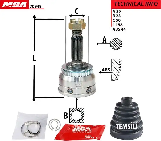 MGA 70949 Aks Kafası (Dış) 4950017100