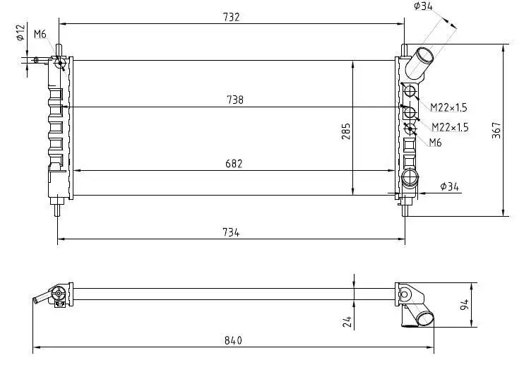 MGA 80169 Radyatör 1300205