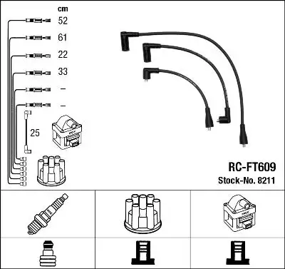 NGK 8211 (RCFT609) Buji Kablosu 7716092