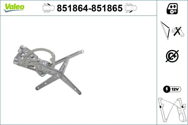 VALEO 851864 Ön Cam Krikosu (Sol) 51331977609