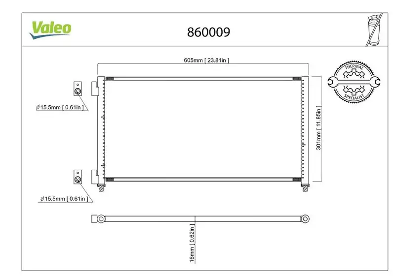 VALEO 860009 Klima Radyatörü 46821270