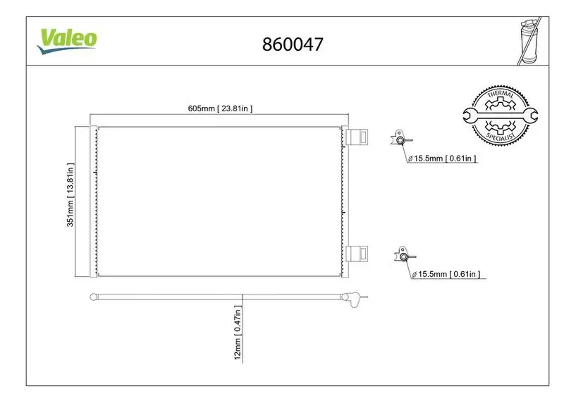 VALEO 860047 Klima Radyatörü A4155000054