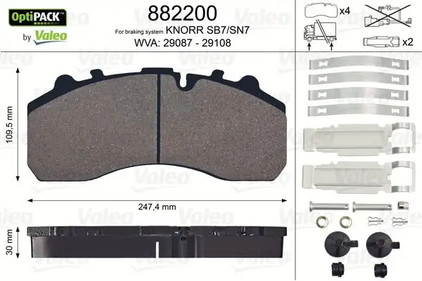 VALEO 882200 Fren Balatası