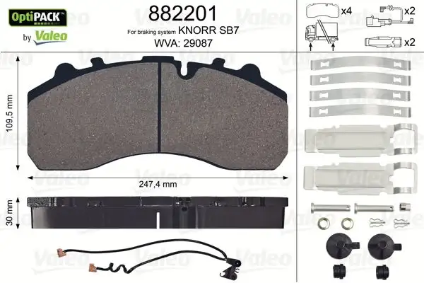 VALEO 882201 Ön Fren Balatası