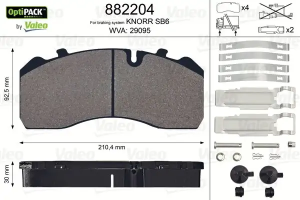 VALEO 882204 Ön Fren Balatası