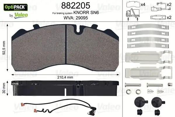 VALEO 882205 Ön Fren Balatası