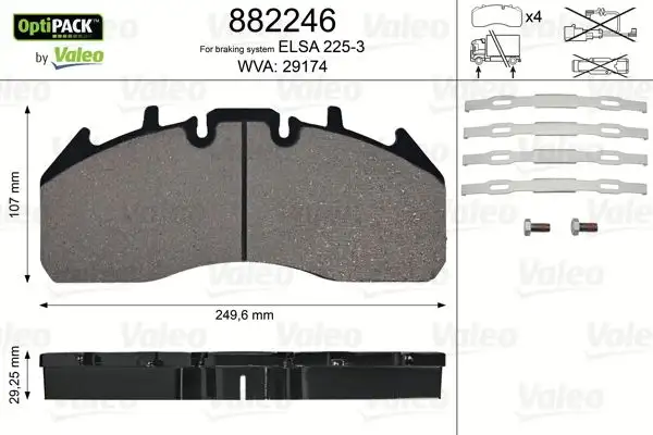 VALEO 882246 Ön Fren Balatası