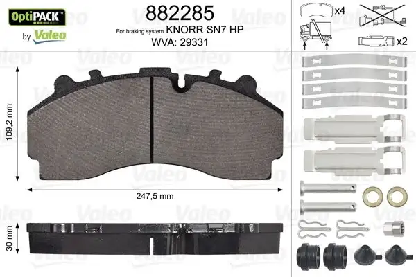 VALEO 882285 Fren Balatası