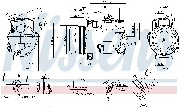 NISSENS 890696 Klima Kompresörü A0032302911