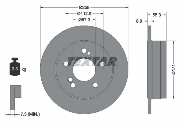 TEXTAR 92032003 Arka Fren Diski A2014231112