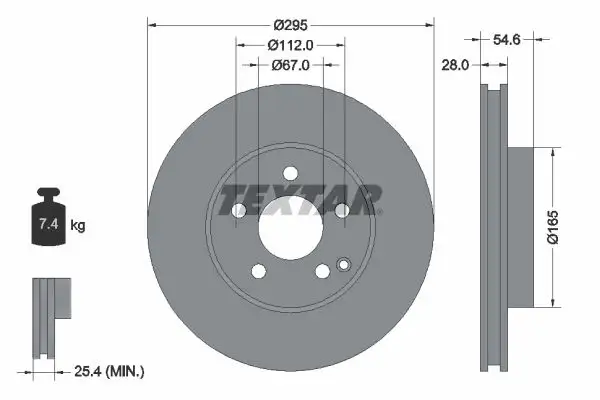 TEXTAR 92115105 Ön Fren Diski A2114210712