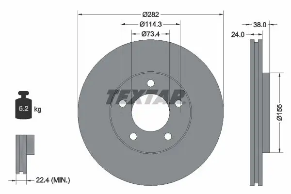 TEXTAR 92153100 Ön Fren Diski