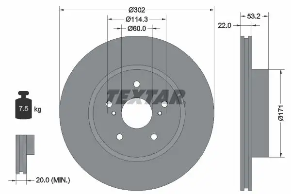 TEXTAR 92180403 Ön Fren Diski