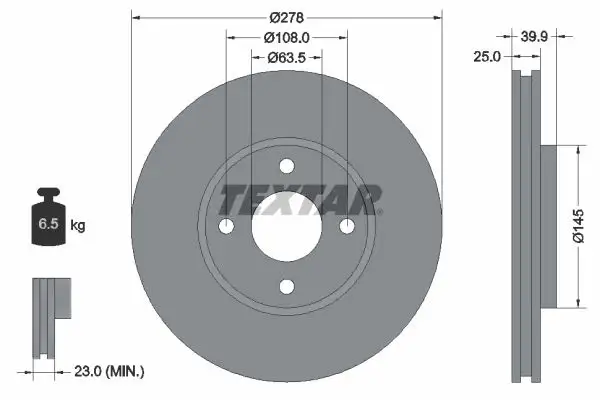 TEXTAR 92279003 Ön Fren Diski