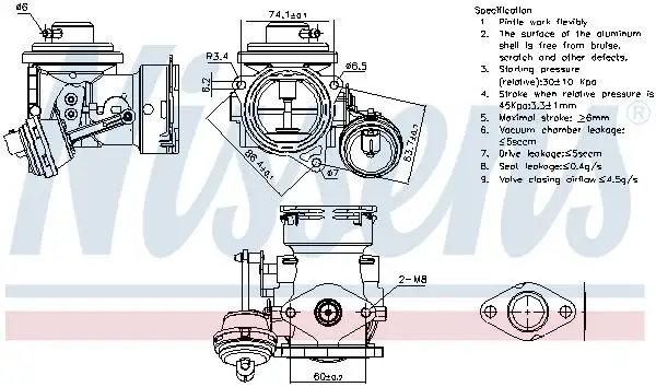 NISSENS 98299 EGR Valfi 03G131501M