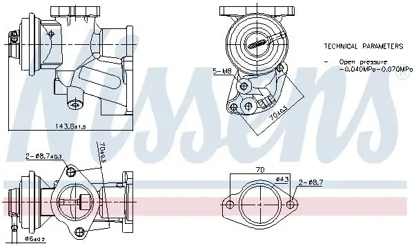 NISSENS 98476 EGR Valfi