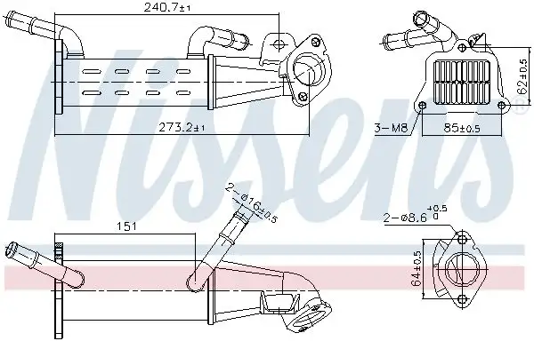 NISSENS 989451 EGR Soğutucusu 9800570780
