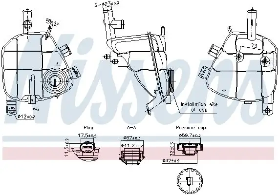 NISSENS 996202 Yedek Su Deposu A1645000049