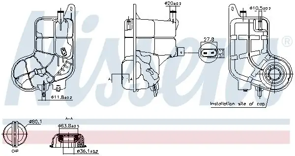 NISSENS 996288 Yedek Su Deposu