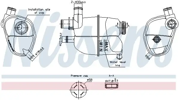 NISSENS 996302 Yedek Su Deposu A4505010003