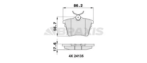 BRAXIS AA0105 Arka Fren Balatası