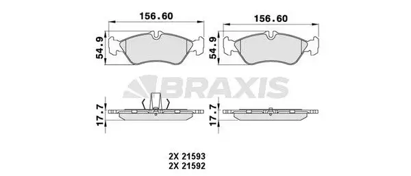 BRAXIS AA0198 Arka Fren Balatası A0024204020