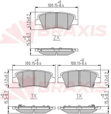 BRAXIS AA0602 Arka Fren Balatası
