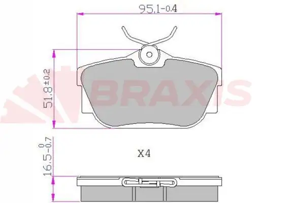 BRAXIS AA0608 Arka Fren Balatası