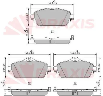 BRAXIS AA0624 Ön Fren Balatası A0084203620