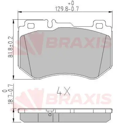 BRAXIS AA0626 Ön Fren Balatası A0084201720