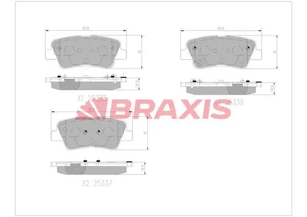 BRAXIS AA0756 Arka Fren Balatası 58302G6A01