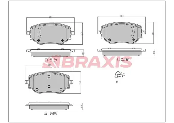 BRAXIS AA0787 Ön Fren Balatası D106000Q1J