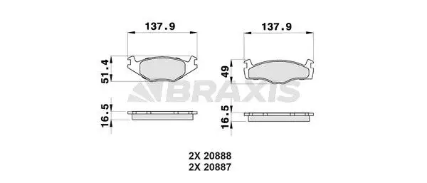 BRAXIS AB0026 Ön Fren Balatası