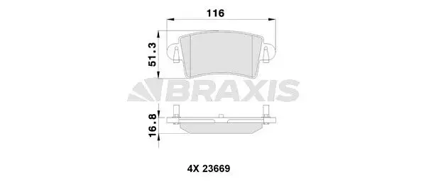 BRAXIS AB0113 Arka Fren Balatası