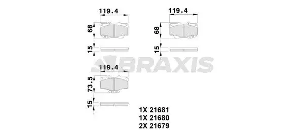 BRAXIS AB0115 Ön Fren Balatası