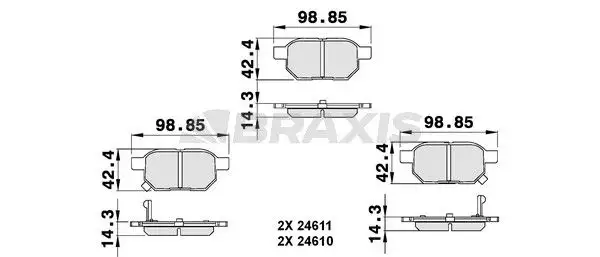 BRAXIS AB0138 Arka Fren Balatası