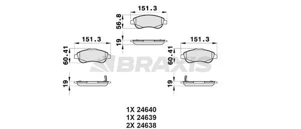 BRAXIS AB0162 Ön Fren Balatası 45022SWWG02