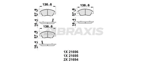 BRAXIS AB0170 Ön Fren Balatası