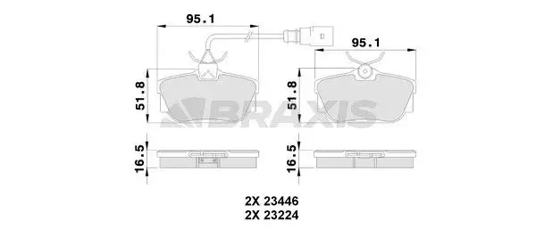 BRAXIS AB0229 Arka Fren Balatası 7D0698451G