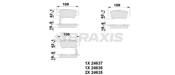 BRAXIS AB0232 Arka Fren Balatası 43022SWWG02