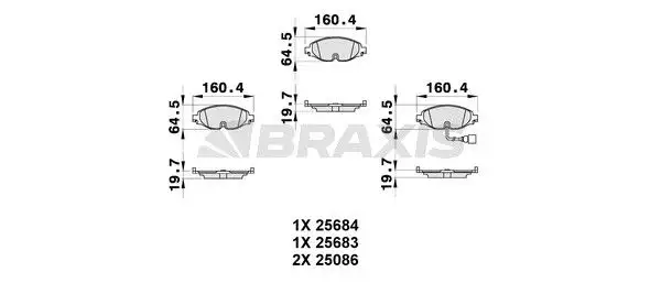 BRAXIS AB0313 Ön Fren Balatası
